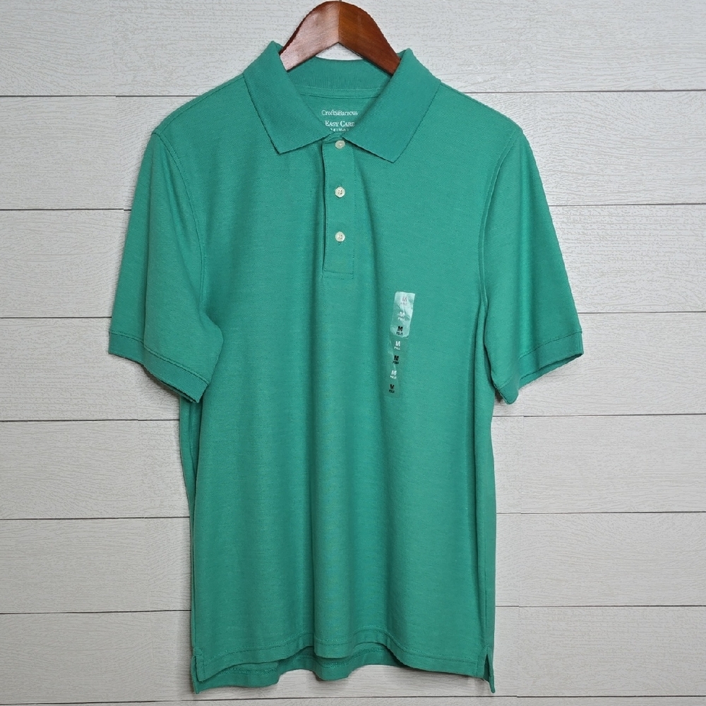 Croft & Barrow Green Polo Shirt Classic Style Soft Knit